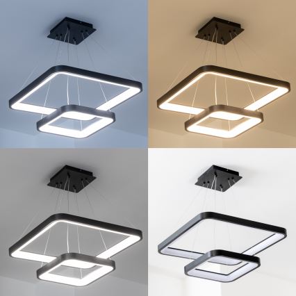 Brilagi - LED prigušiva luster na sajli FALCON SLIM LED/78W/230V 3000-6500K 50x50 cm crna + daljinski upravljač