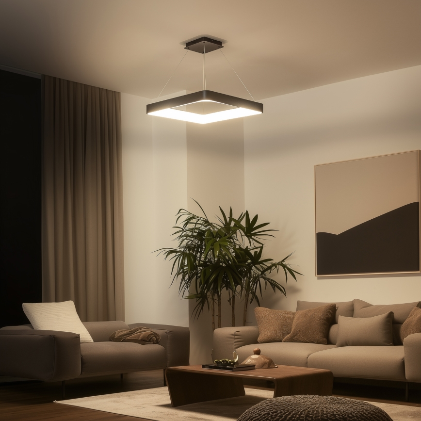 Brilagi - LED luster na sajli FALCON II sa prigušiva LED/125W/230V 3000-6500K 60x60 cm crna + daljinski upravljač