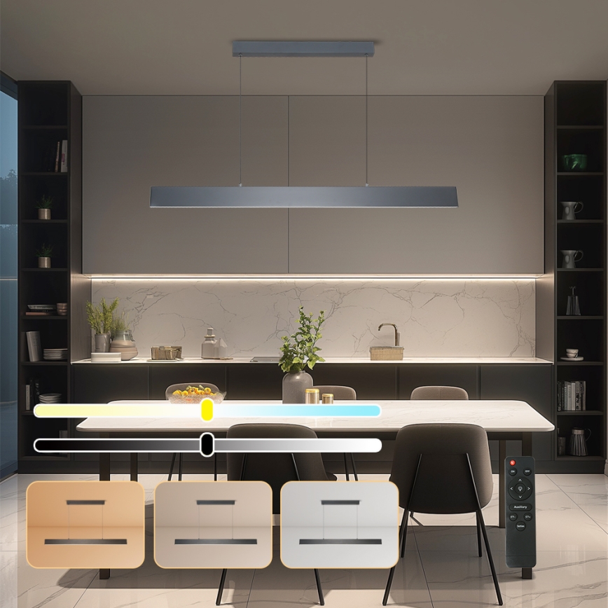 Brilagi - LED prigušiva luster na sajli SLIMLINE LED/40W/230V 3000-6000K antracit + daljinsko upravljanje
