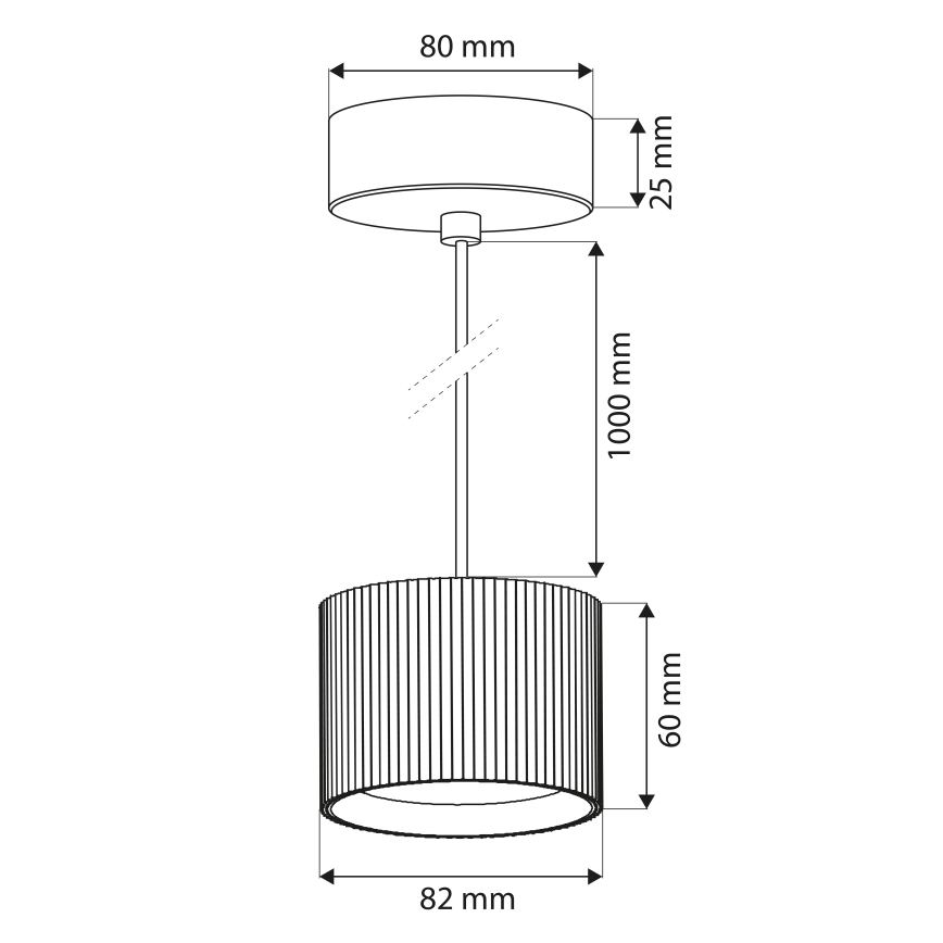 BRILAGI - LED Luster na sajli STRIPY 1xGX53/15W/230V pr. 82 mm crna