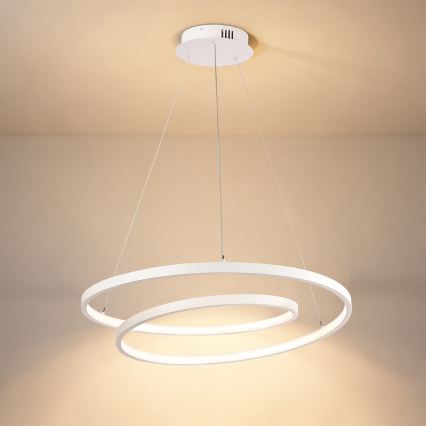 Brilagi - prigušiva LED viseći luster na sajli TWISTER LED/48W/230V 3000-6000K Ø 50 cm bela + daljinski upravljač