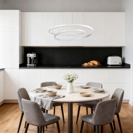 Brilagi - prigušiva LED viseći luster na sajli TWISTER LED/48W/230V 3000-6000K Ø 50 cm bela + daljinski upravljač
