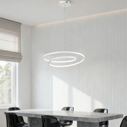 Brilagi - prigušiva LED viseći luster na sajli TWISTER LED/48W/230V 3000-6000K Ø 50 cm bela + daljinski upravljač