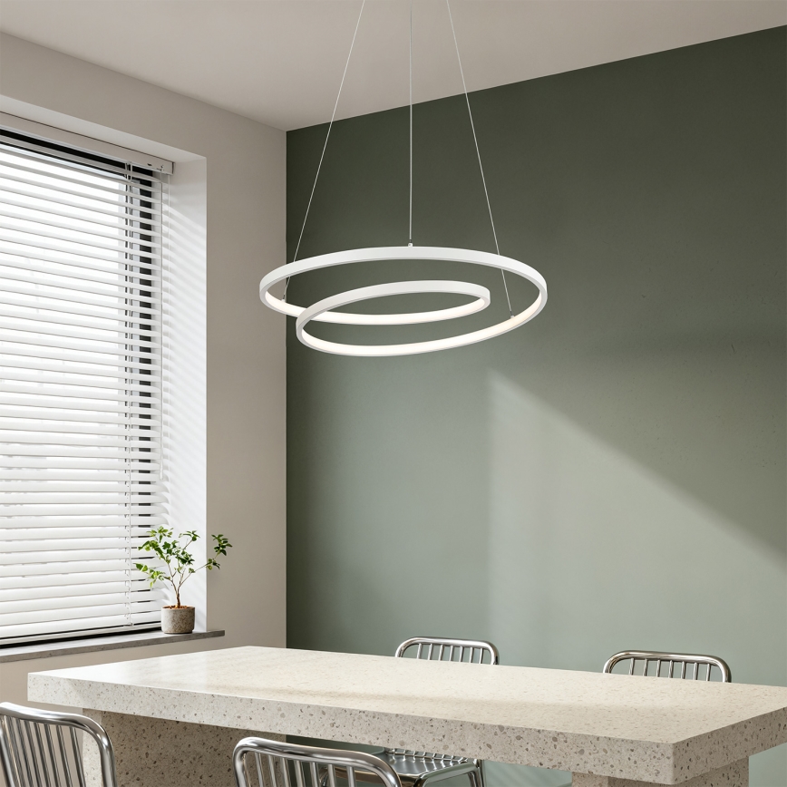 Brilagi - prigušiva LED viseći luster na sajli TWISTER LED/48W/230V 3000-6000K Ø 50 cm bela + daljinski upravljač