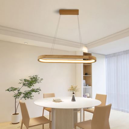 Brilagi - LED luster na sajli UMEA WOOD LED/30W/230V 70x20 cm drvo