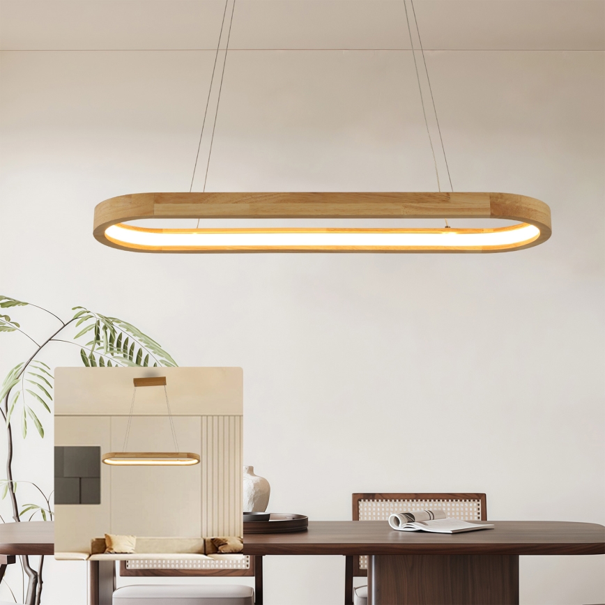 Brilagi - LED luster na sajli UMEA WOOD LED/30W/230V 70x20 cm drvo