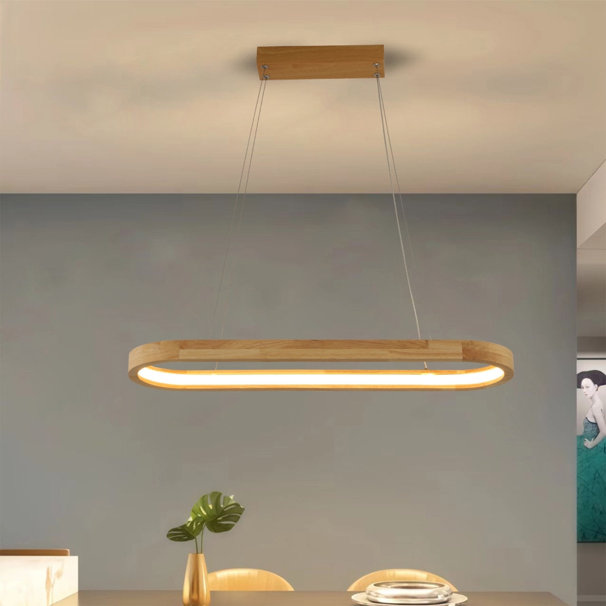 Brilagi - LED luster na sajli UMEA WOOD LED/30W/230V 70x20 cm drvo