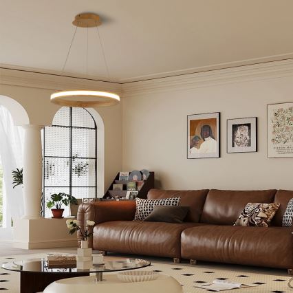 Brilagi - LED luster na sajli UMEA WOOD LED/30W/230V prečnik 40 cm drvo