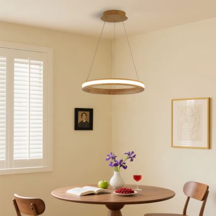 Brilagi - LED luster na sajli UMEA WOOD LED/30W/230V prečnik 40 cm drvo