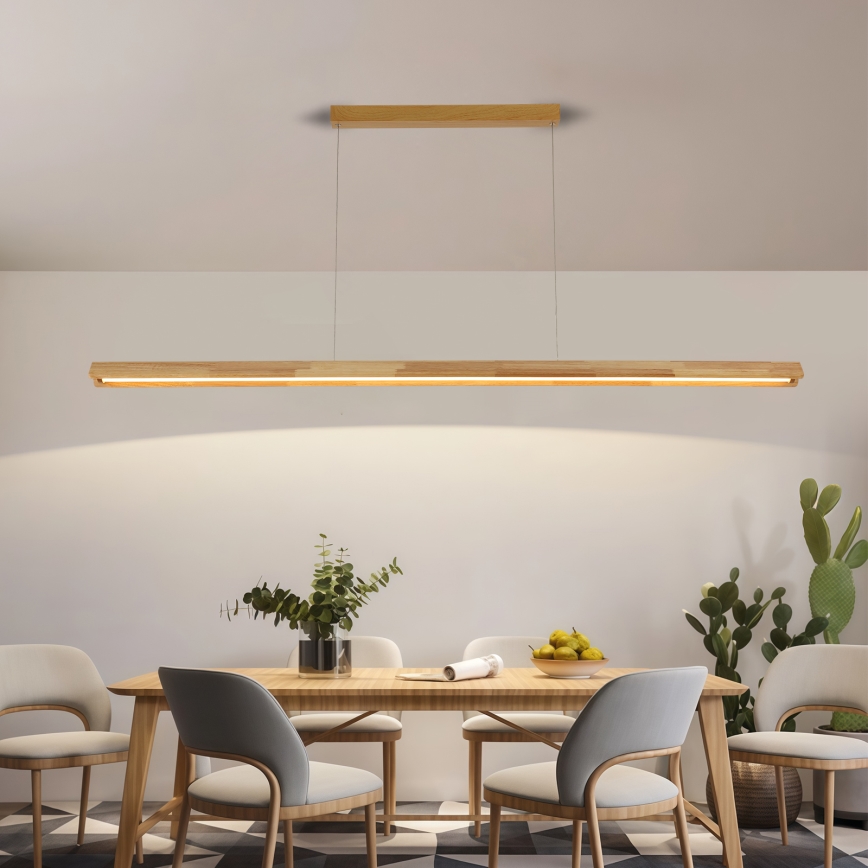 Brilagi - LED luster na sajli UMEA WOOD LED/40W/230V 150 cm drvo