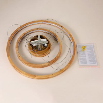 Brilagi - LED luster na sajli UMEA WOOD LED/45W/230V, prečnik 60 cm, drveni