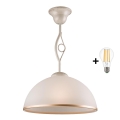 Brilagi - LED luster na šipci ANTICO 1xE27/60W/230V bela patina
