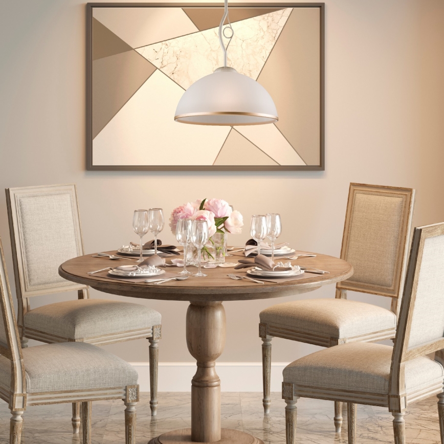 Brilagi - LED luster na šipci ANTICO 1xE27/60W/230V bela patina