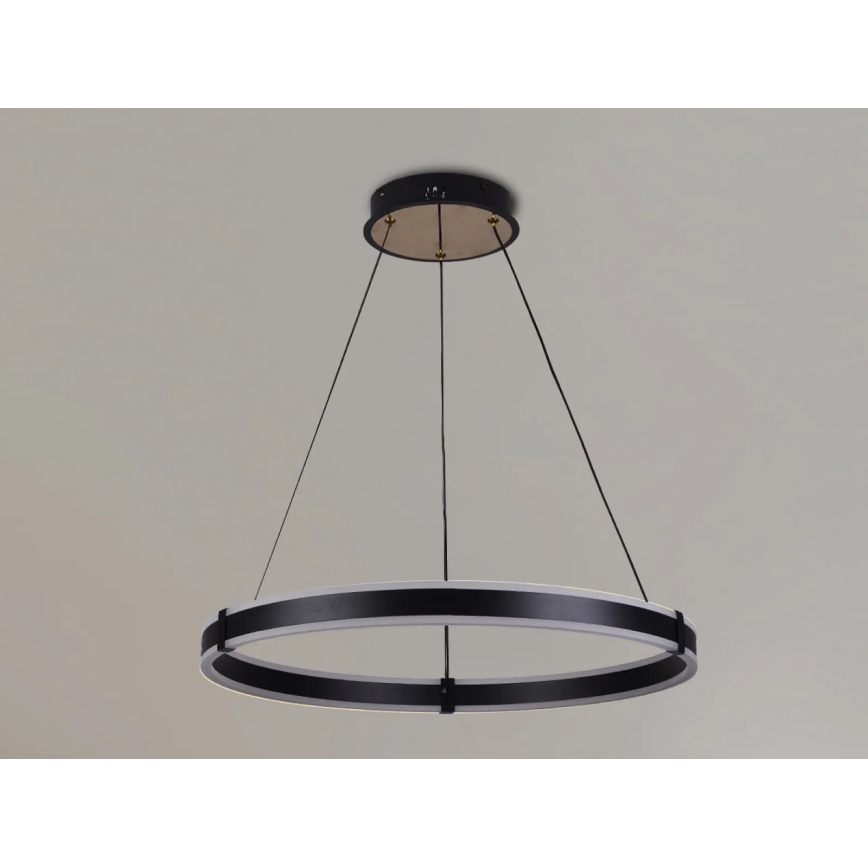 Brilagi - LED prigušiva luster na sajli CIRCLE LED/85W/230V 3000-6500K Ø 60 cm crna + daljinski upravljač