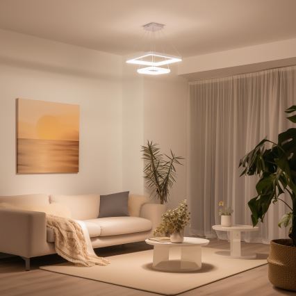 Brilagi - LED prigušiva luster na sajli FALCON SLIM LED/78W/230V 3000-6500K 50x50 cm bela + daljinski upravljač