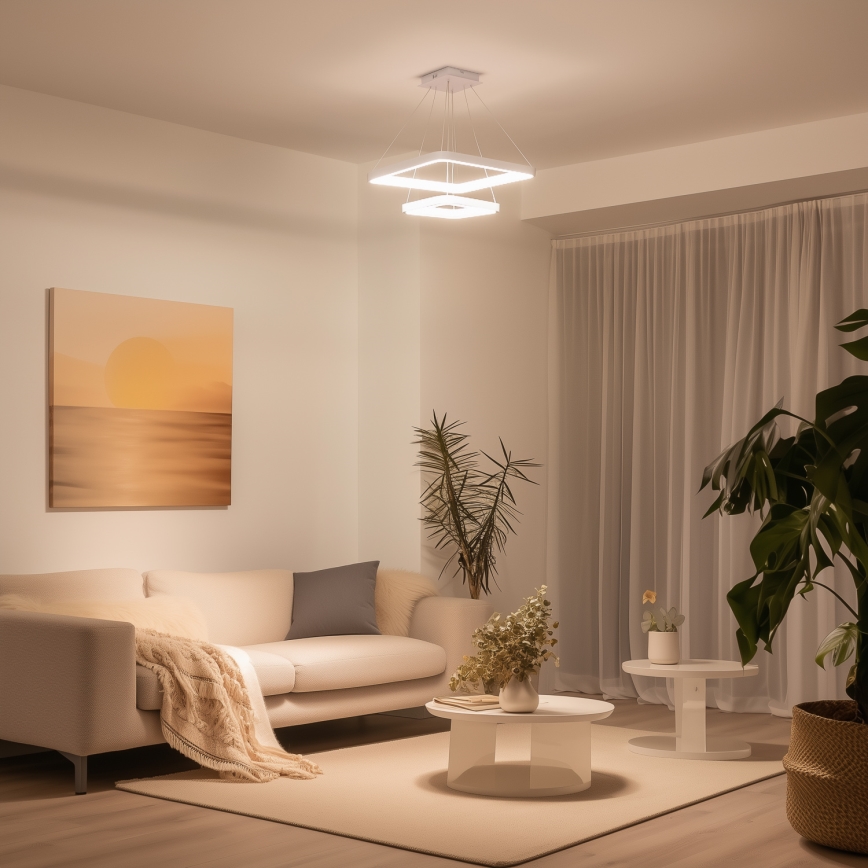 Brilagi - LED prigušiva luster na sajli FALCON SLIM LED/78W/230V 3000-6500K 50x50 cm bela + daljinski upravljač