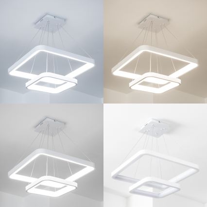 Brilagi - LED prigušiva luster na sajli FALCON SLIM LED/78W/230V 3000-6500K 50x50 cm bela + daljinski upravljač