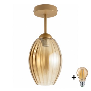 BRILAGI - LED Nadgradni luster RETRO GLASS 1xE27/60W/230V pr. 17 cm bež/zadimljena bež bež