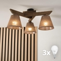 Brilagi - LED  Nadgradni plafonski luster ANTHONY 3xE14/40W/230V hrast/orah/braon