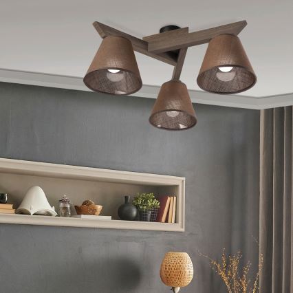 Brilagi - LED  Nadgradni plafonski luster ANTHONY 3xE14/40W/230V hrast/orah/braon