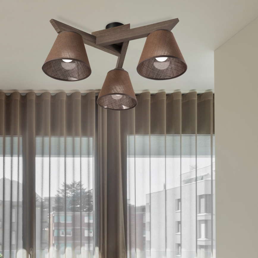 Brilagi - LED  Nadgradni plafonski luster ANTHONY 3xE14/40W/230V hrast/orah/braon