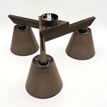 Brilagi - LED  Nadgradni plafonski luster ANTHONY 3xE14/40W/230V hrast/orah/braon