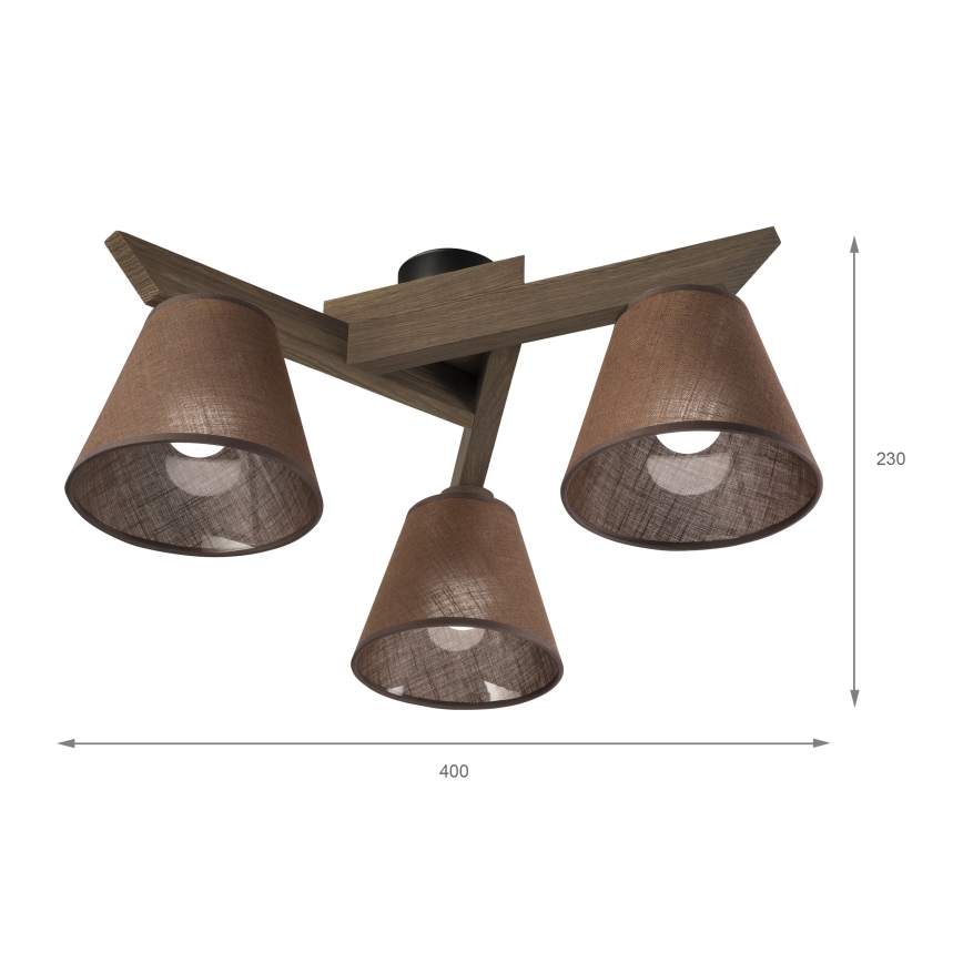 Brilagi - LED  Nadgradni plafonski luster ANTHONY 3xE14/40W/230V hrast/orah/braon