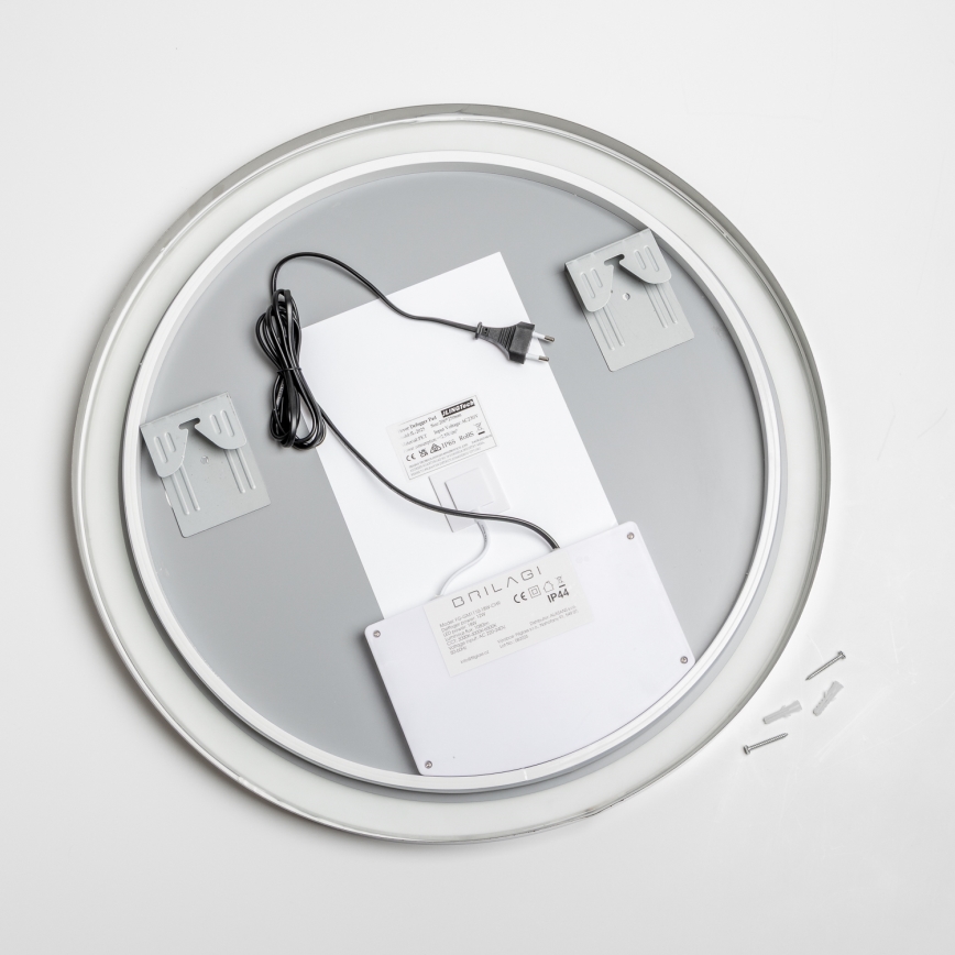 Brilagi - LED prigušiva kupatilsko grejano ogledalo sa pozadinskim osvetljenjem ALU PRO LED/18W/230V fi 60 cm 3000/4000/6500K IP44 sjajni hrom CRI 90