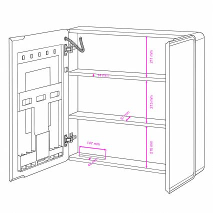 BRILAGI - LED ogledalo-ormarić za kupatilo sa pozadinskim osvetljenjem NOTO DOUBLE 77x70 cm