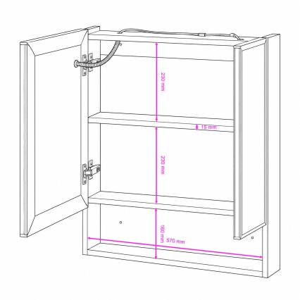 BRILAGI - LED ogledalo-ormarić za kupatilo sa pozadinskim osvetljenjem TRABIA DOUBLE 60x70 cm