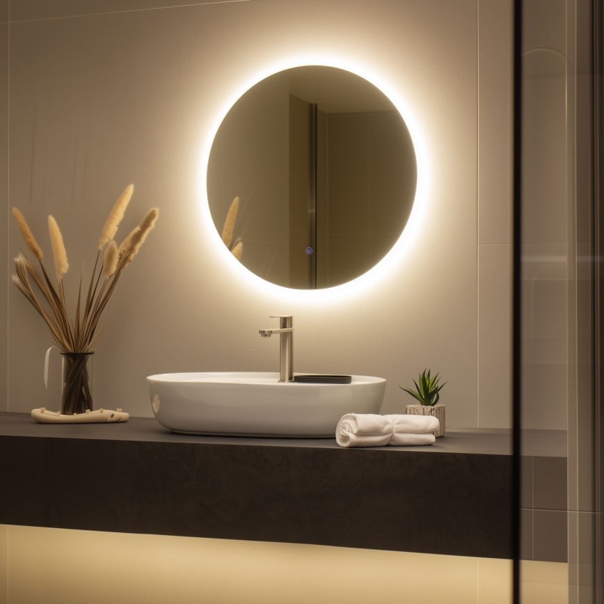 Brilagi - LED ogledalo za kupatilo LUNA LED/19W/230V prečnik 60 cm IP44 CRI 90 prigušiva + CCT