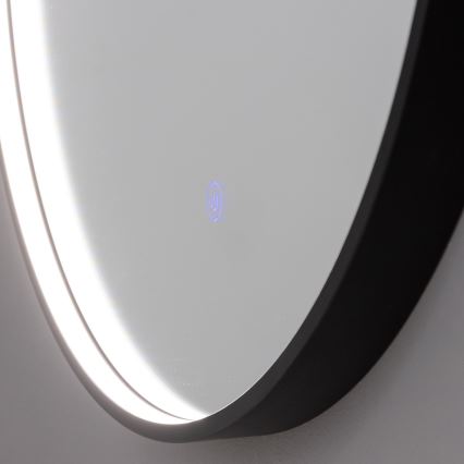 Brilagi - LED ogledalo za kupatilo PALANZO LED/19W/230V prečnik 60 cm crna IP44 CRI 90 prigušiva + CCT