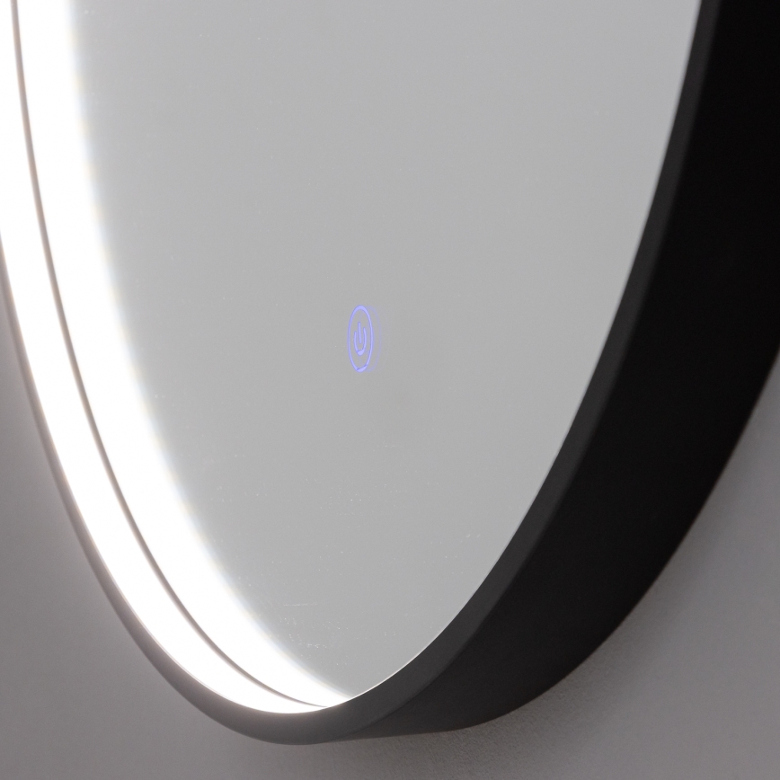 Brilagi - LED ogledalo za kupatilo PALANZO LED/19W/230V prečnik 60 cm crna IP44 CRI 90 prigušiva + CCT