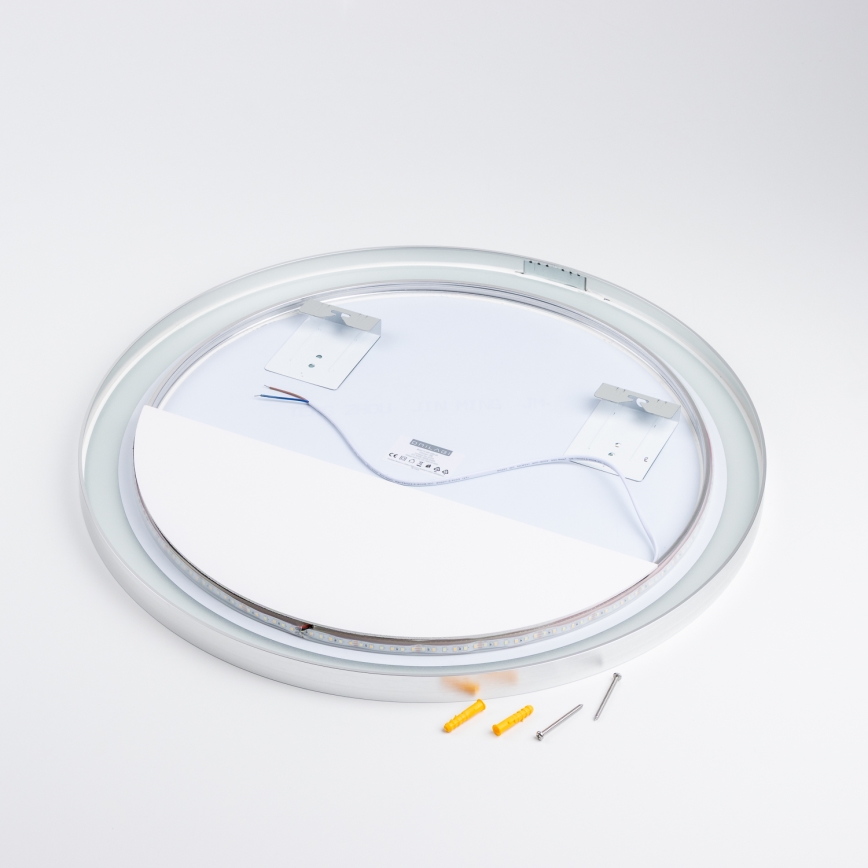 Brilagi - LED kupatilsko ogledalo TORINO LED/19W/230V prečnik 60 cm srebrno IP44 CRI 90 prigušiva + CCT
