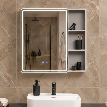 BRILAGI - LED ogledalski ormarić za kupatilo sa osvetljenjem AVOLA SINGLE 75x70 cm