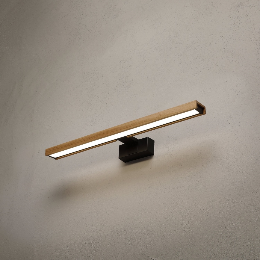 BRILAGI - LED kupatilsko osvetljenje za ogledalo 3u1 WOODY MIRROR LED/12W/230V 60 cm IP44 crna/hrast