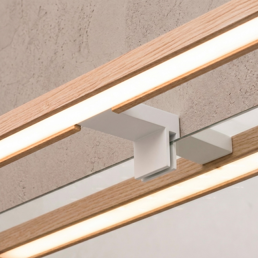 BRILAGI - LED osvetljenje za kupatilsko ogledalo 3u1 WOODY MIRROR LED/12W/230V 60 cm IP44 bela/hrast