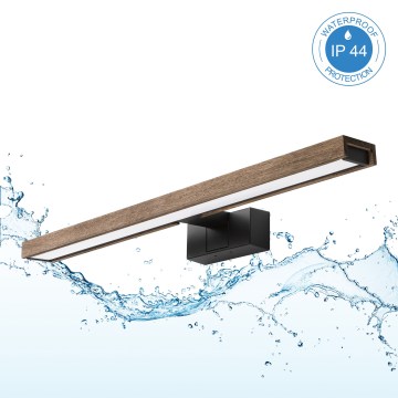 Brilagi - LED osvetljenje za kupatilsko ogledalo 3u1 WOODY MIRROR LED/12W/230V IP44 crna/hrast orah