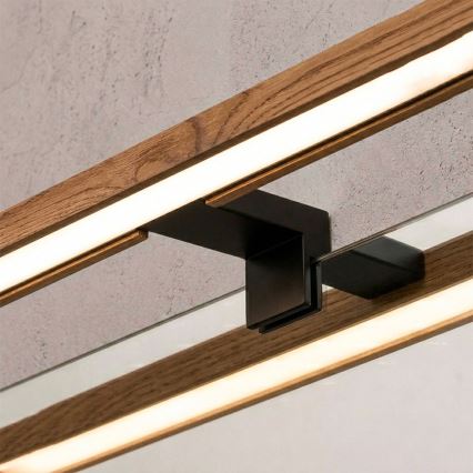 BRILAGI - LED osvetljenje za kupatilsko ogledalo 3u1 WOODY MIRROR LED/8W/230V 40 cm IP44 crna/hrast