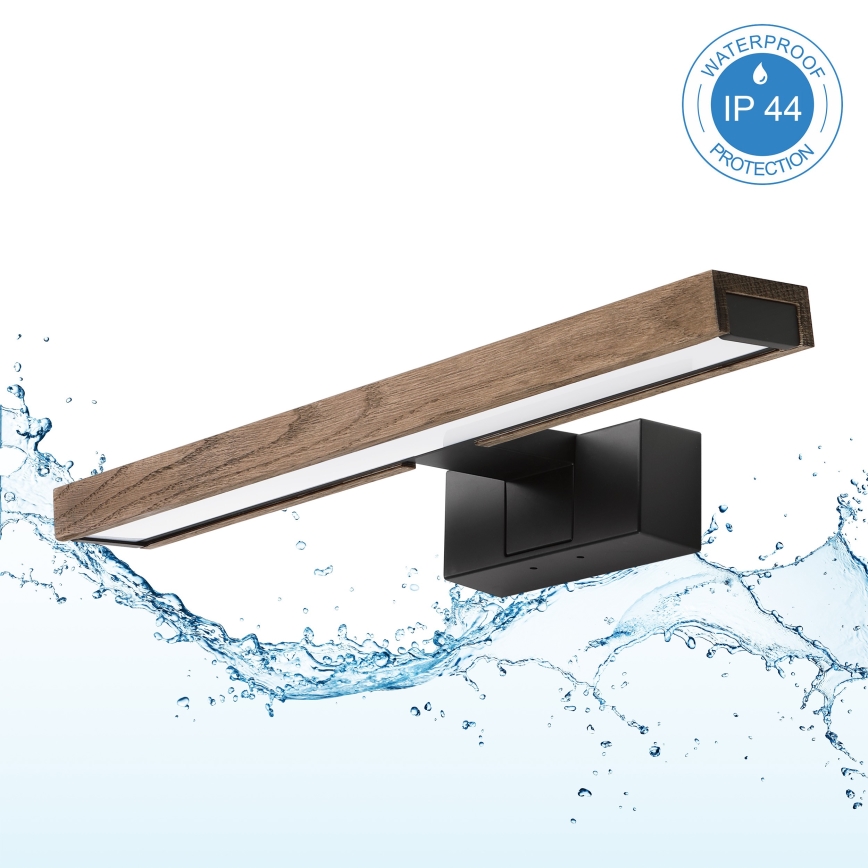 BRILAGI - LED osvetljenje za kupatilsko ogledalo 3 u 1 WOODY MIRROR LED/8W/230V 40 cm IP44 crna/hrast orah