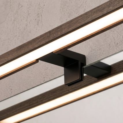 BRILAGI - LED osvetljenje za kupatilsko ogledalo 3 u 1 WOODY MIRROR LED/8W/230V 40 cm IP44 crna/hrast orah