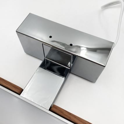Brilagi - LED kupatilsko osvetljenje za ogledalo 3u1 WOODY MIRROR LED/8W/230V 40 cm IP44 sjajni hrom/hrast trešnja