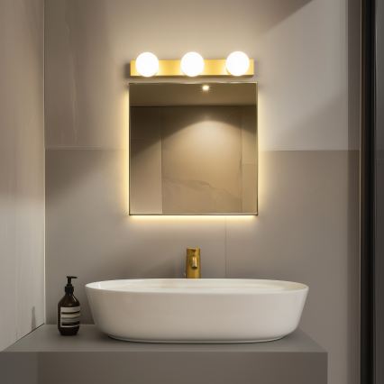 Brilagi - LED osvetljenje za kupatilsko ogledalo HOLLYWOOD 3xLED/3W/230V 39 cm IP44 zlatna
