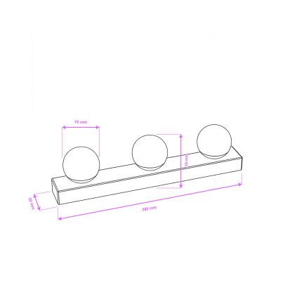 Brilagi - LED osvetljenje za kupatilsko ogledalo HOLLYWOOD 3xLED/3W/230V 39 cm IP44 zlatna