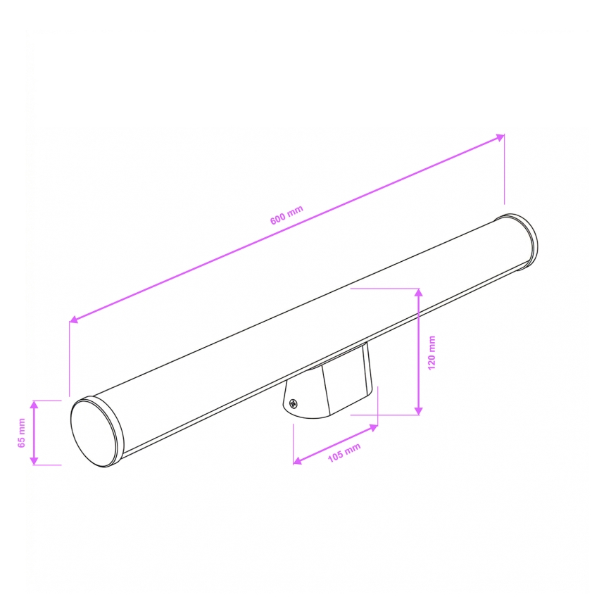 Brilagi - LED osvetljenje za kupatilsko ogledalo TUBE LED/15W/230V 3000/4000/6500K IP44 sjajni hrom