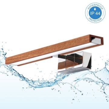 Brilagi - LED osvetljenje za kupatilsko ogledalo WOODY MIRROR 3u1 LED/8W/230V 40 cm IP44 sjajni hrom/hrast-trešnja