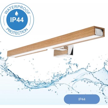 Brilagi - LED osvetljenje za kupatilsko ogledalo WOODY MIRROR LED/12W/230V 60 cm IP44 hrast/sjajni hrom