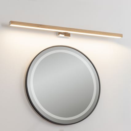 Brilagi - LED kupatilsko osvetljenje za ogledalo WOODY MIRROR LED/15W/230V 90 cm IP44 hrast/sjajni hrom