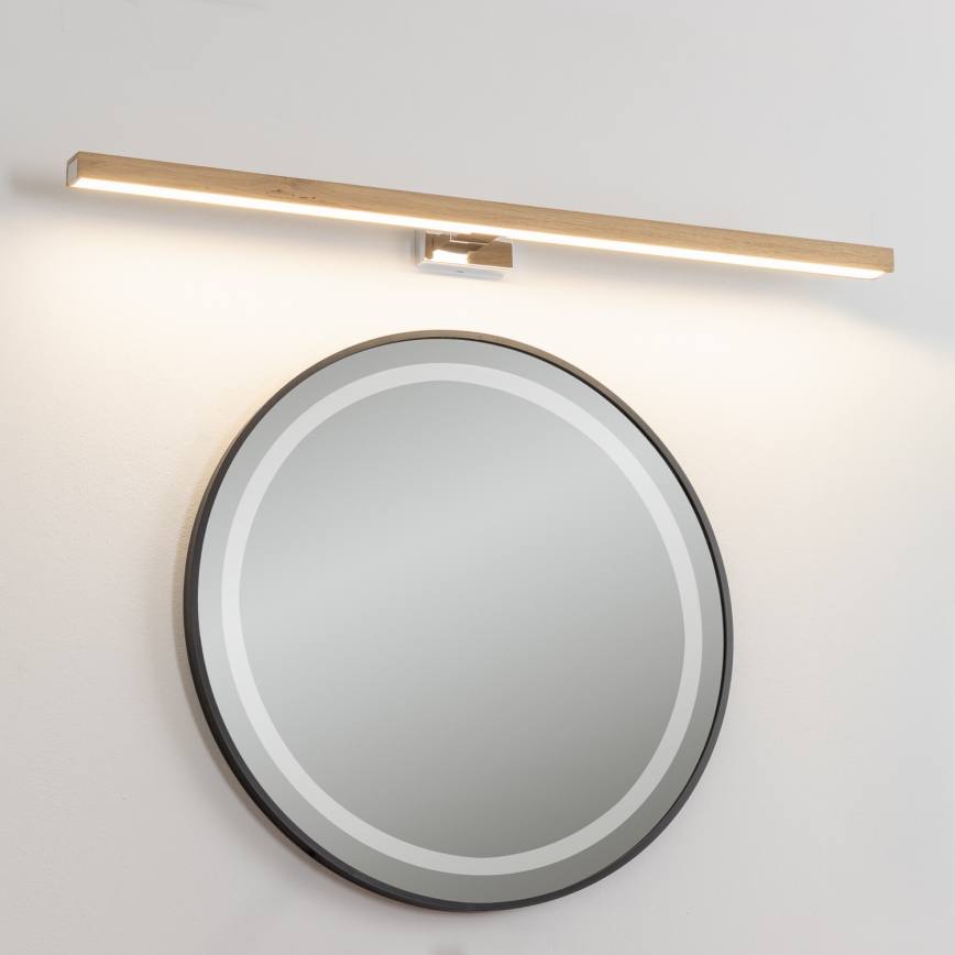 Brilagi - LED kupatilsko osvetljenje za ogledalo WOODY MIRROR LED/15W/230V 90 cm IP44 hrast/sjajni hrom