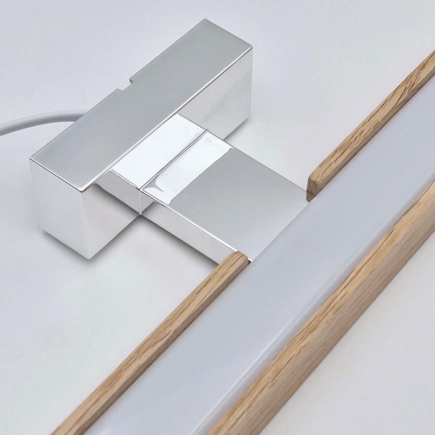 Brilagi - LED kupatilsko osvetljenje za ogledalo WOODY MIRROR LED/15W/230V 90 cm IP44 hrast/sjajni hrom
